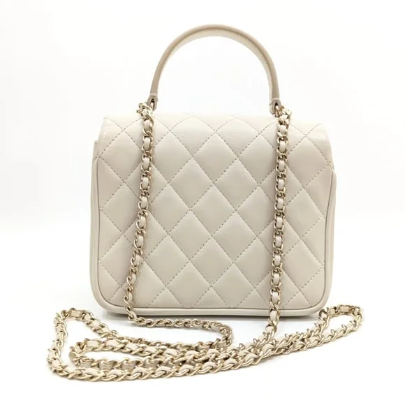✨️Authentic Chanel Citizen Chic Top Handle Bag Quilted Lambskin Mini ivory - Picture 12 of 16